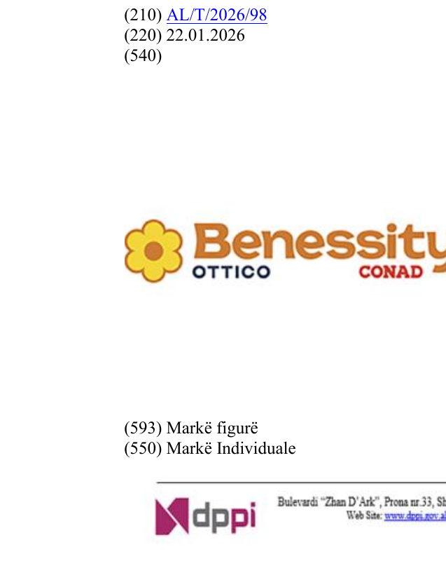 Zëri i markës OTTICO në buletin