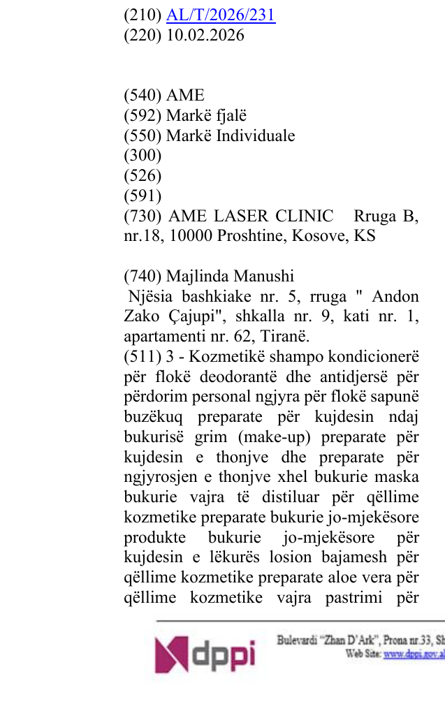 Zëri i markës AME në buletin