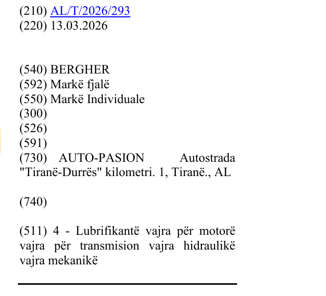 Zëri i markës BERGHER në buletin