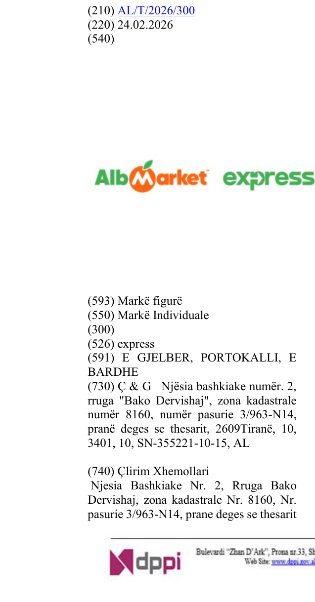 Zëri i markës express në buletin