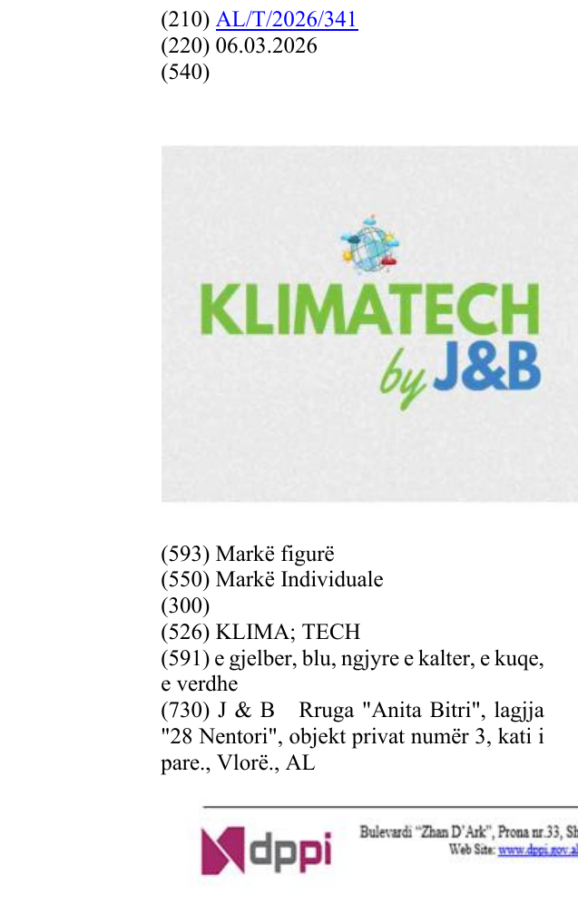 Zëri i markës KLIMA; TECH në buletin