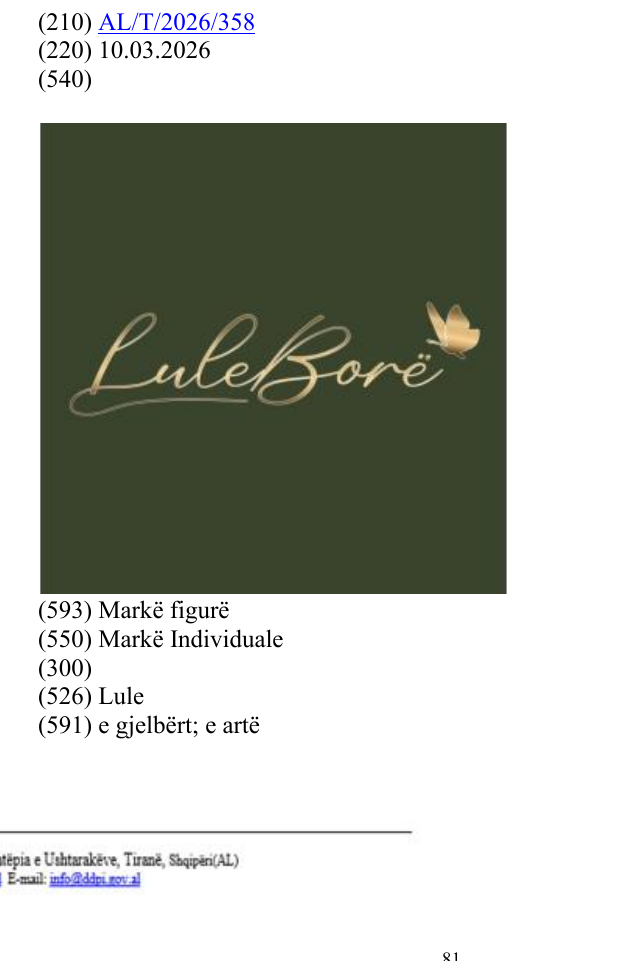 Zëri i markës Lule në buletin
