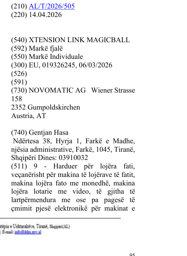 Zëri i markës XTENSION LINK MAGICBALL në buletin