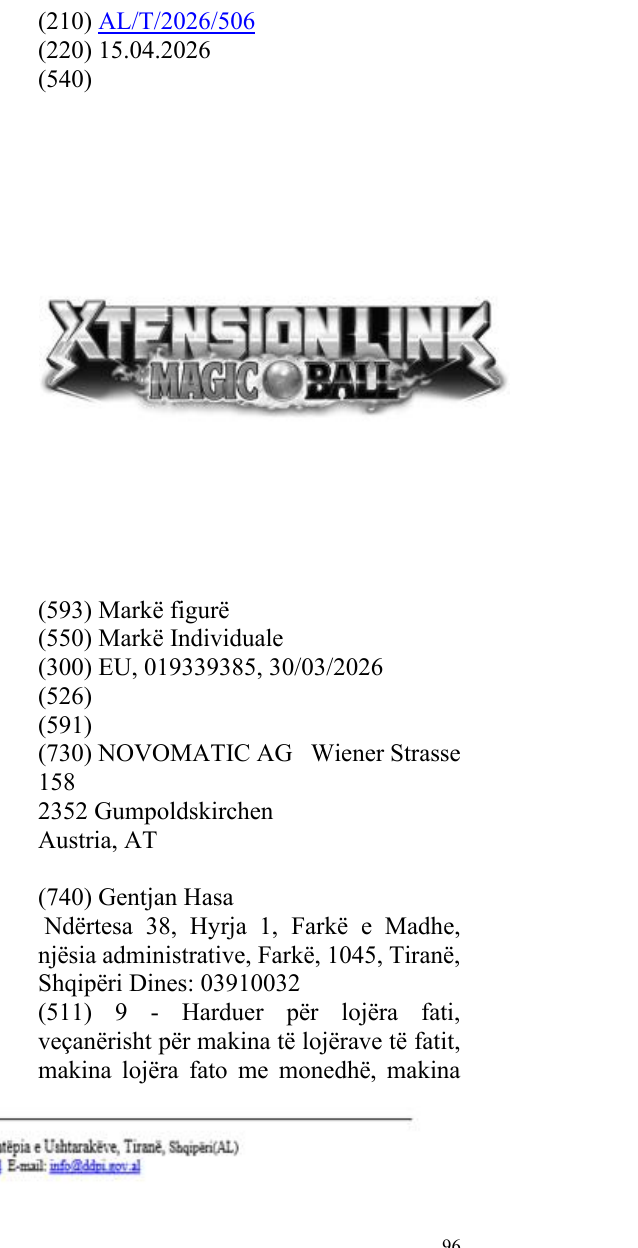 Zëri i markës XTENSION LINK MAGIC BALL në buletin