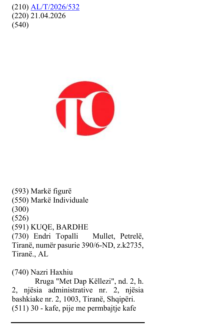 Zëri i markës TC në buletin
