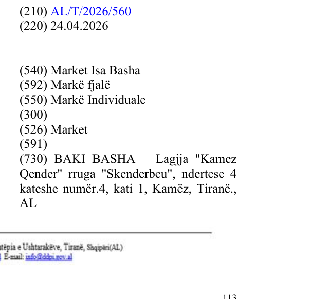 Zëri i markës Market Isa Basha në buletin