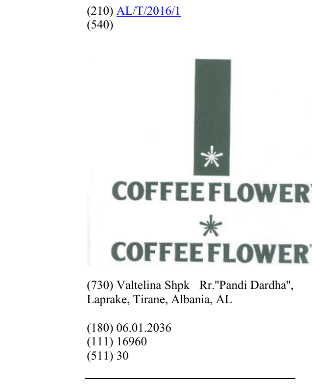 Zëri i markës Coffee Flower në buletin