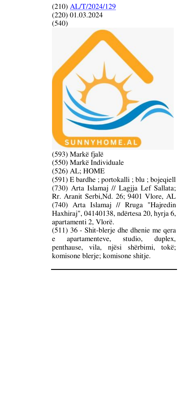 Zëri i markës AL; HOME në buletin