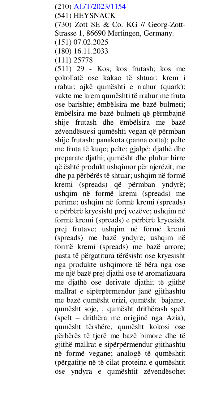 Zëri i markës HEYSNACK në buletin