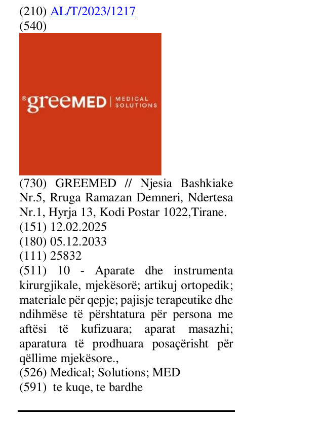 Zëri i markës Medical; Solutions; MED në buletin