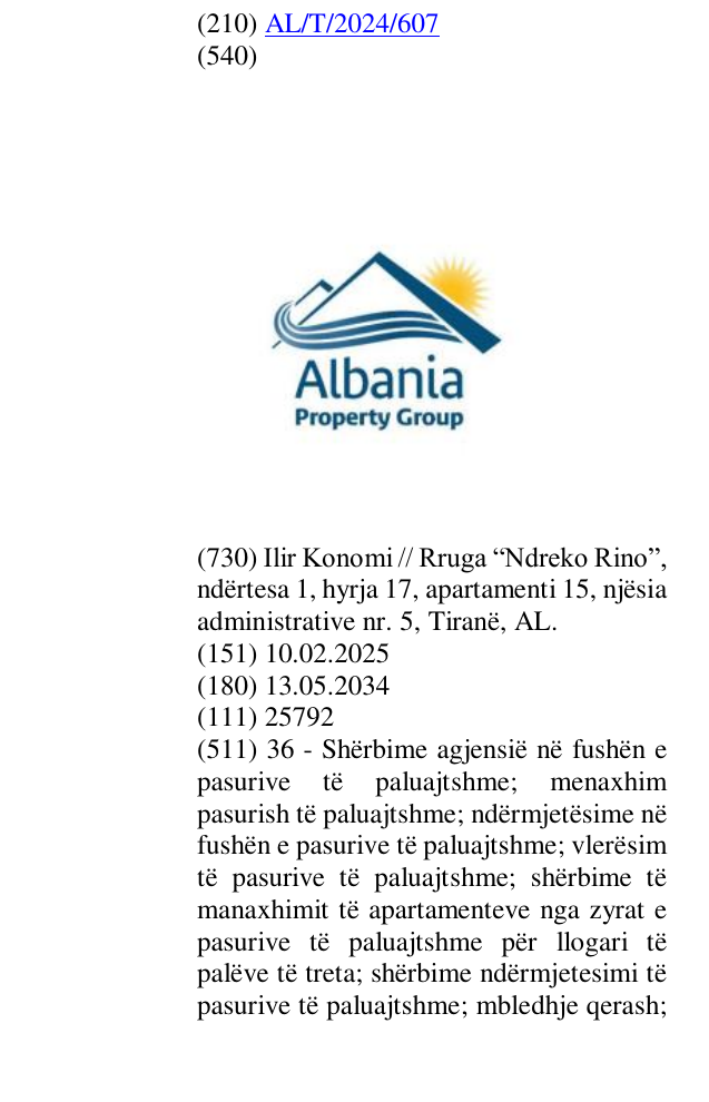 Zëri i markës Albania; group; property në buletin