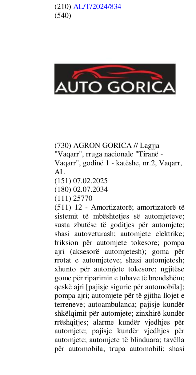 Zëri i markës AUTO në buletin