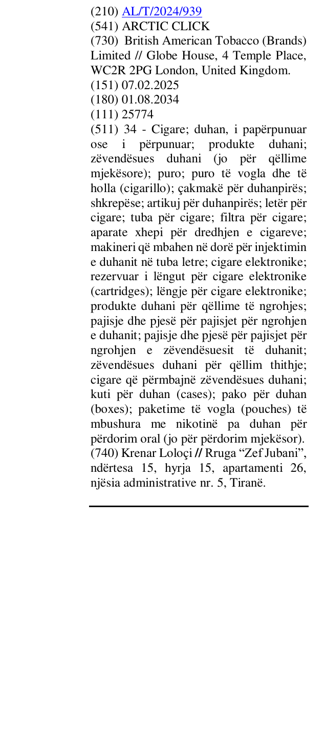 Zëri i markës ARCTIC CLICK në buletin