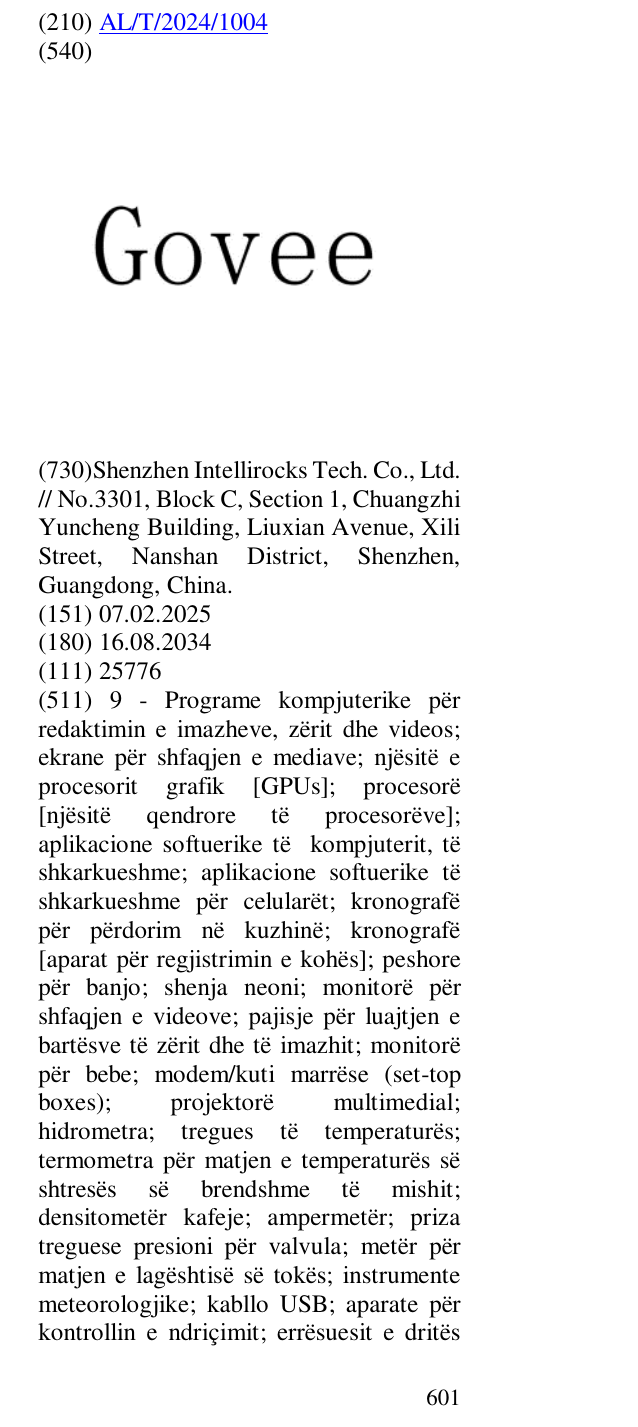 Zëri i markës Govee në buletin