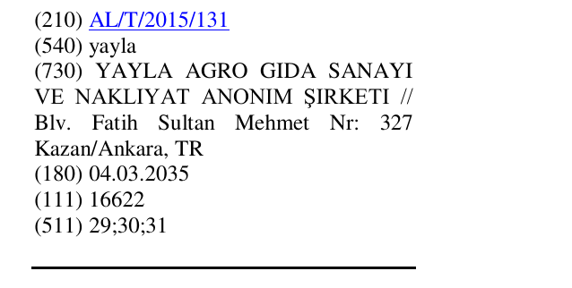 Zëri i markës yayla në buletin