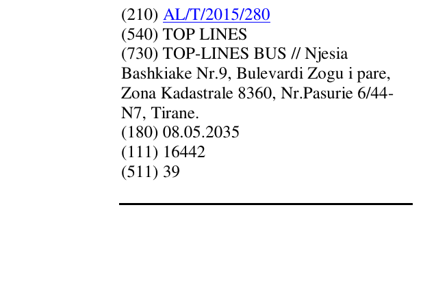Zëri i markës TOP LINES në buletin