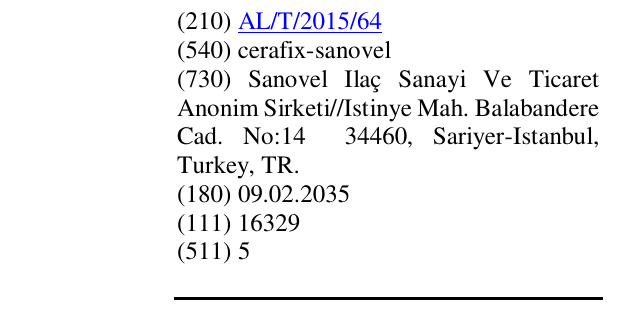 Zëri i markës cerafix-sanovel në buletin
