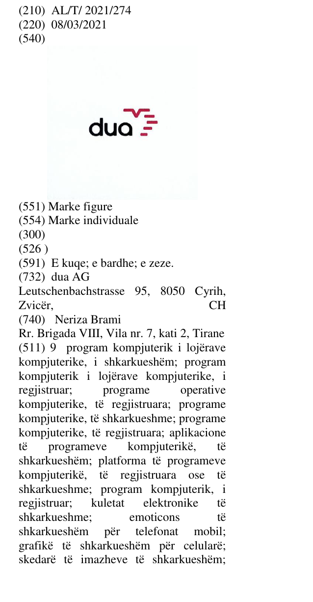 Zëri i markës dua në buletin