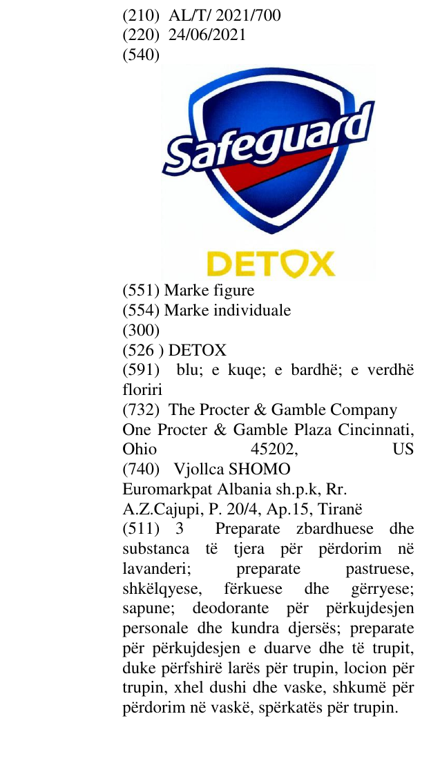 Zëri i markës DETOX në buletin