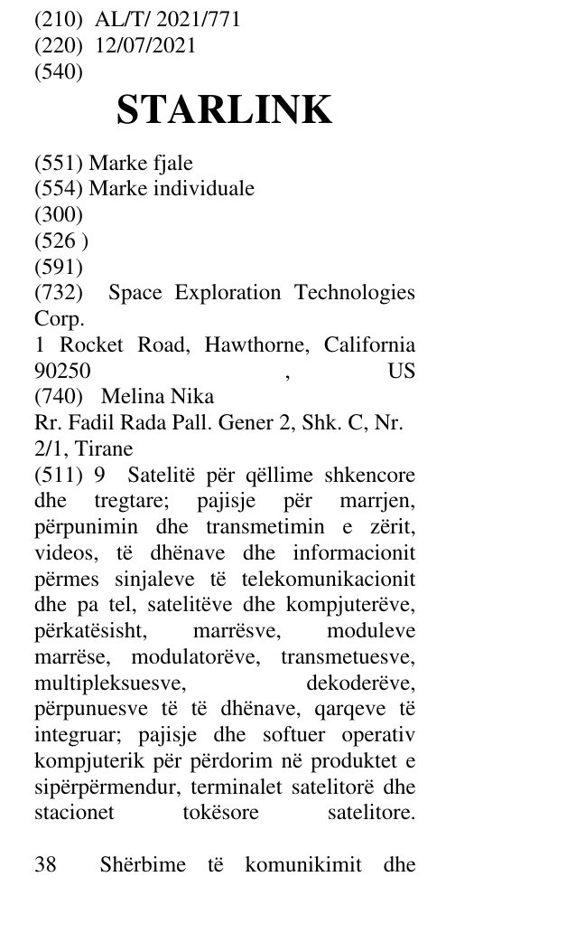 Zëri i markës STARLINK në buletin