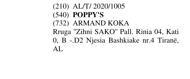 Zëri i markës POPPY'S në buletin