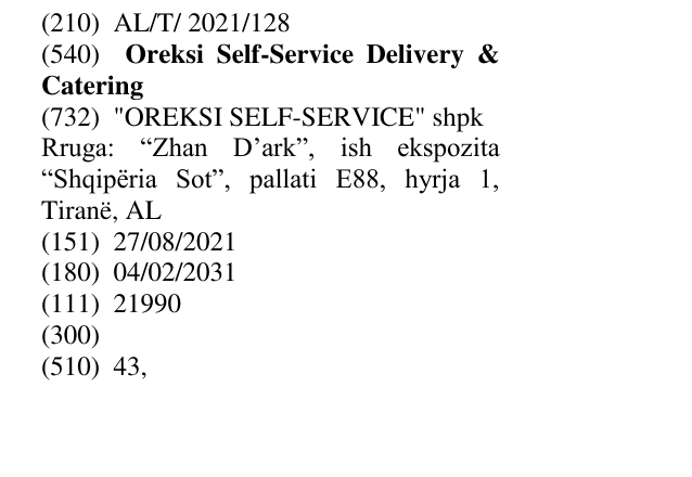 Zëri i markës Oreksi Self-Service Delivery & Catering në buletin