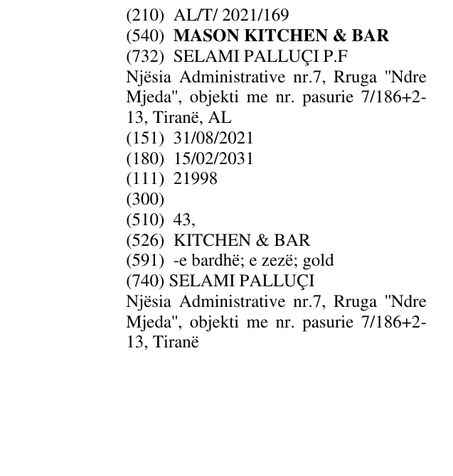 Zëri i markës MASON KITCHEN & BAR në buletin