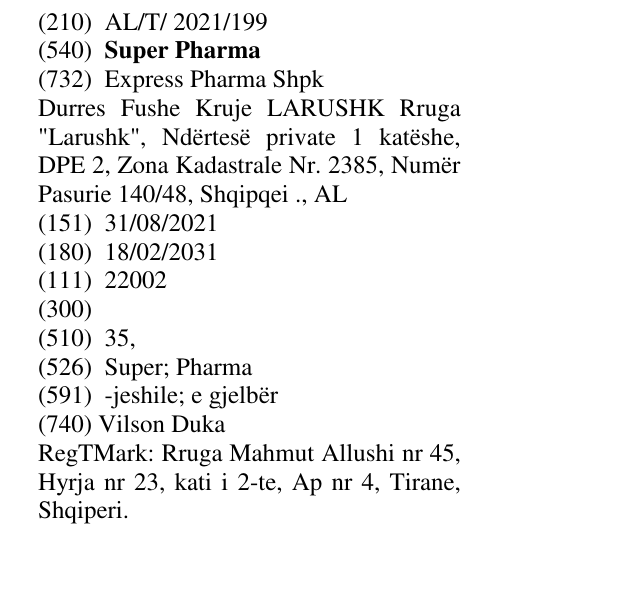 Zëri i markës Super Pharma në buletin