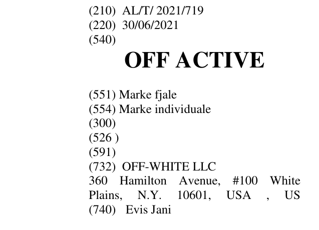 Zëri i markës OFF ACTIVE në buletin