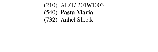 Zëri i markës Pasta Maria në buletin