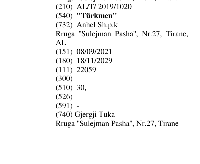 Zëri i markës "Türkmen" në buletin