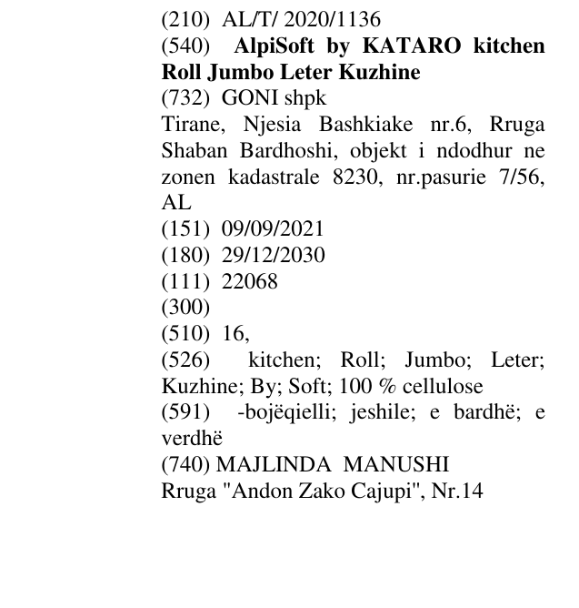 Zëri i markës AlpiSoft by KATARO kitchen Roll Jumbo Leter Kuzhine në buletin