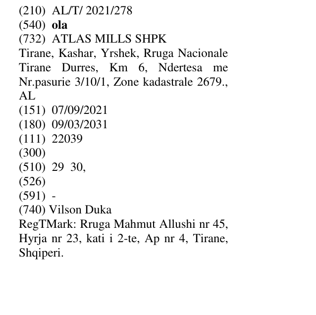 Zëri i markës ola në buletin