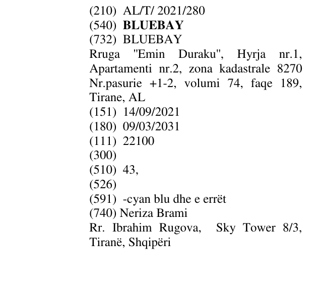 Zëri i markës BLUEBAY në buletin