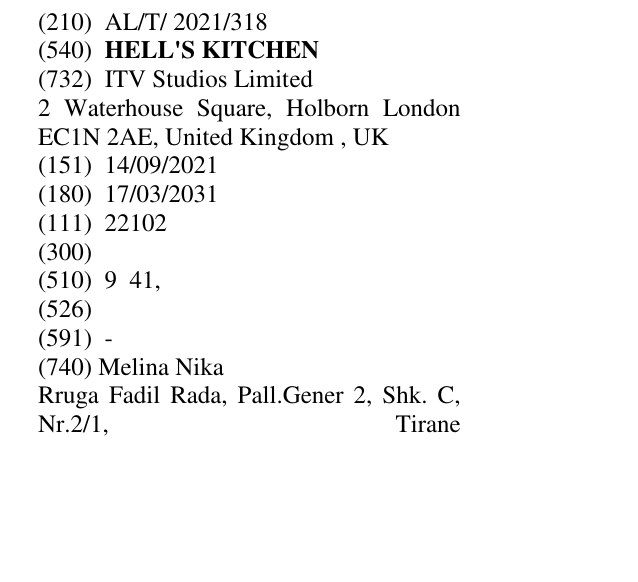 Zëri i markës HELL'S KITCHEN në buletin