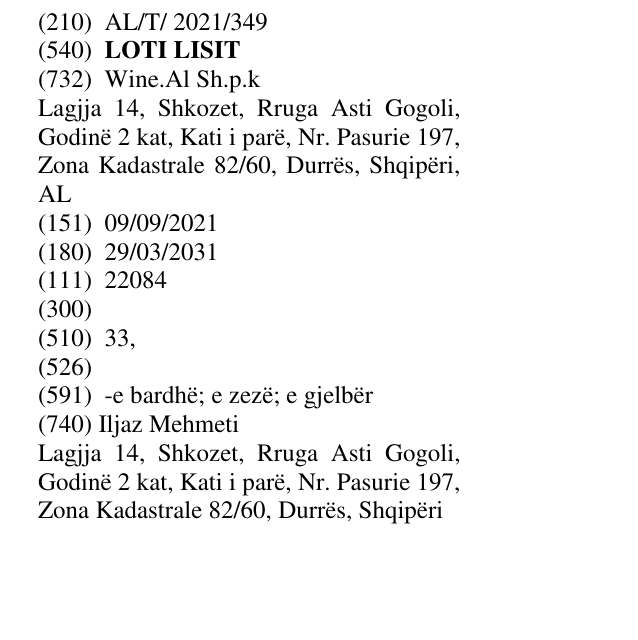 Zëri i markës LOTI LISIT në buletin