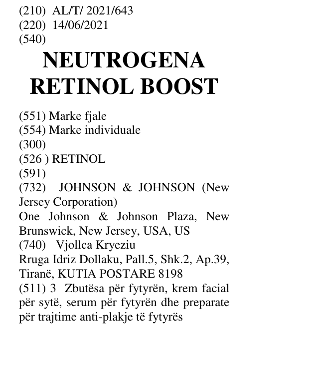 Zëri i markës NEUTROGENA RETINOL BOOST në buletin