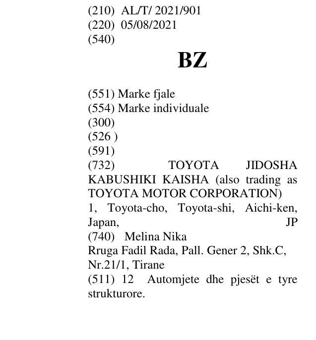 Zëri i markës BZ në buletin