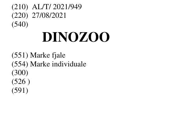 Zëri i markës DINOZOO në buletin