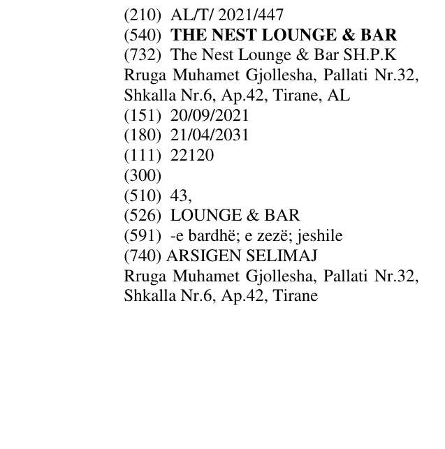 Zëri i markës THE NEST LOUNGE & BAR në buletin