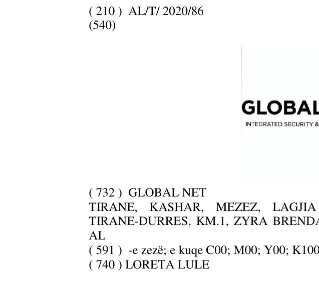 Zëri i markës GLOBAL NET INTEGRATED SECURITY & CONTROL AUTOMATION në buletin