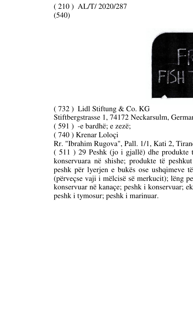 Zëri i markës FRESH FISH TODAY në buletin