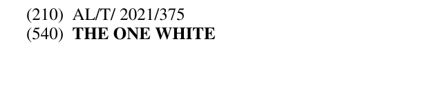 Zëri i markës THE ONE WHITE Buletini i Pronësisë Industriale 23 në buletin