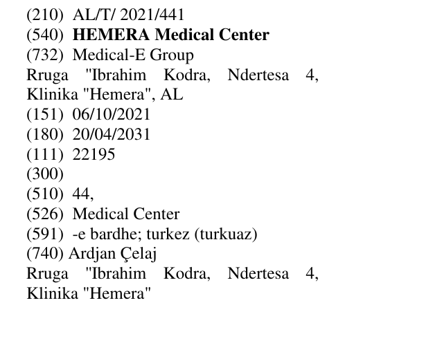 Zëri i markës HEMERA Medical Center në buletin