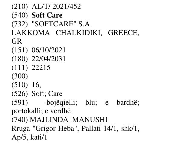 Zëri i markës Soft Care në buletin