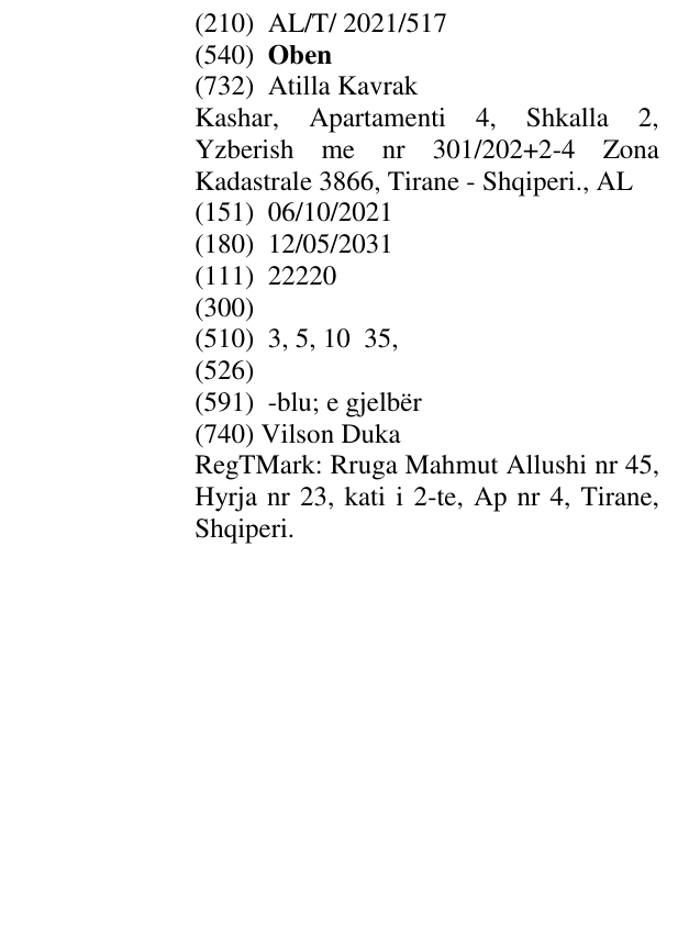 Zëri i markës Oben në buletin