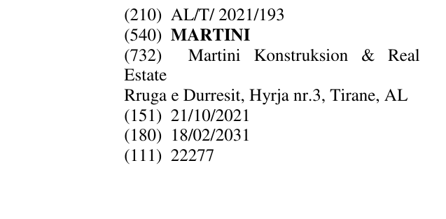 Zëri i markës MARTINI në buletin