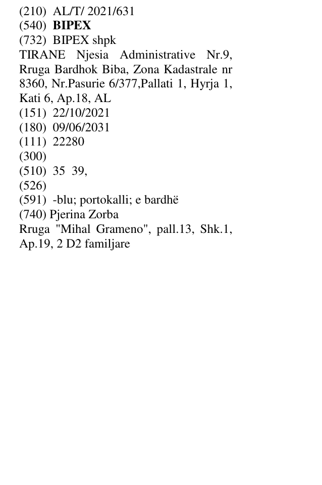 Zëri i markës BIPEX në buletin