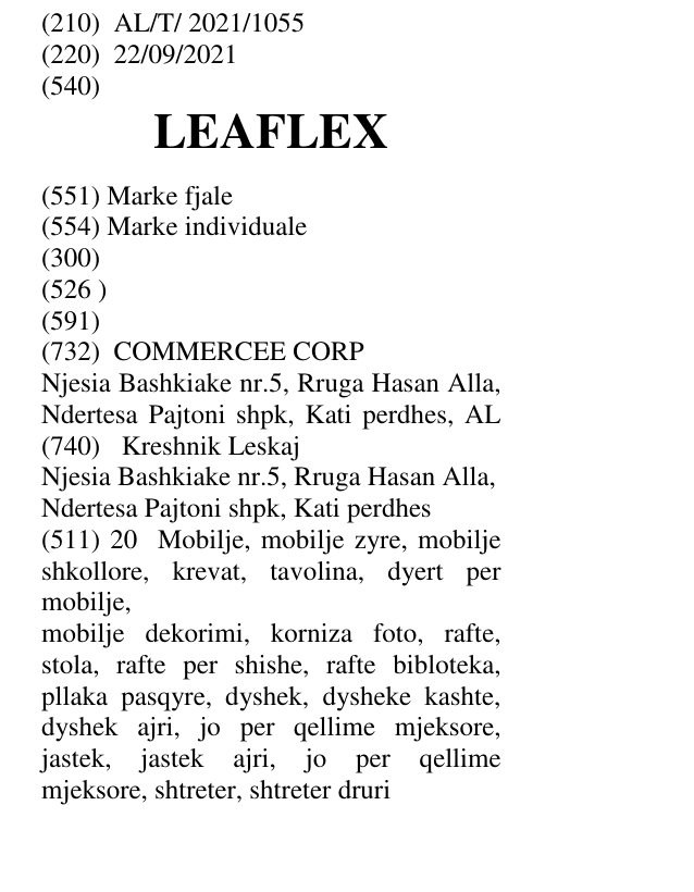 Zëri i markës LEAFLEX në buletin