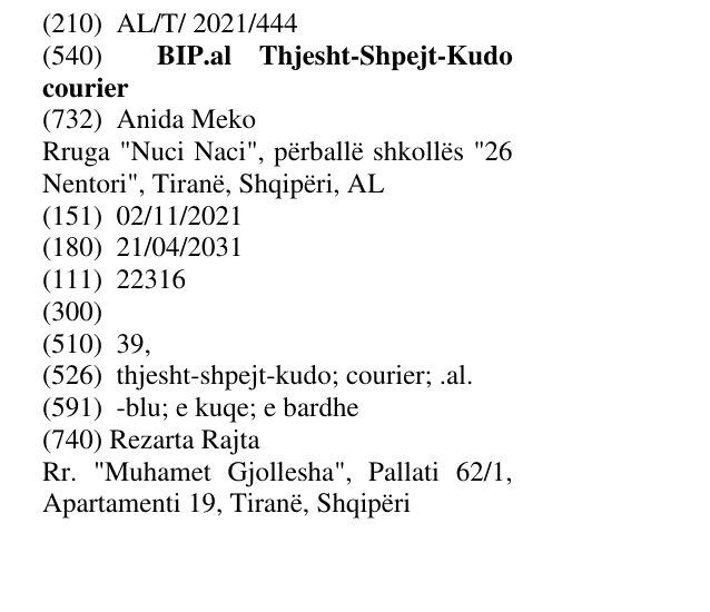 Zëri i markës BIP.al Thjesht-Shpejt-Kudo courier në buletin